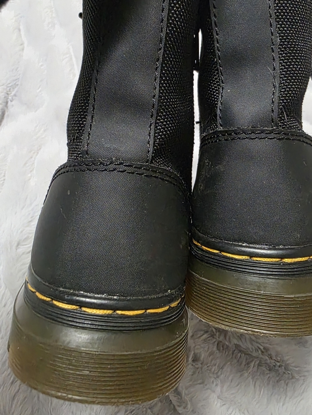 Dr Martens big kid size 2 black canvas Combs Junior lace up combat boots Unisex - Picture 3 of 16
